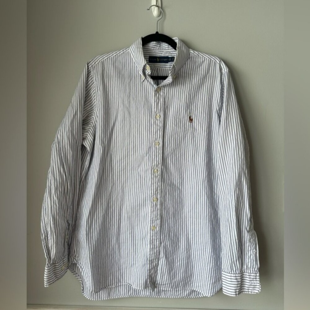 Ralph Lauren Striped Blue and White Men's Shirt size‎ 16